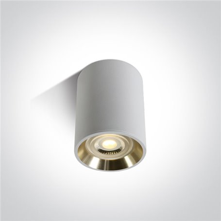 Downlight superficie ONE LIGHT 12105AL/W/GL Blanco reflector oro IP20