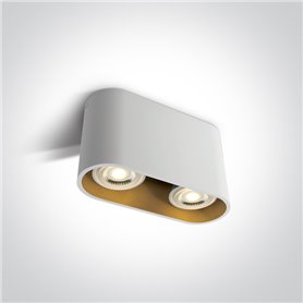 Downlight superficie ONE LIGHT 12205T/W Blanco reflector latón IP20