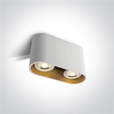 Downlight superficie ONE LIGHT 12205T/W Blanco reflector latón IP20
