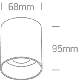 Downlight superficie ONE LIGHT 12105N/MS Gris metalico reflector negro IP20