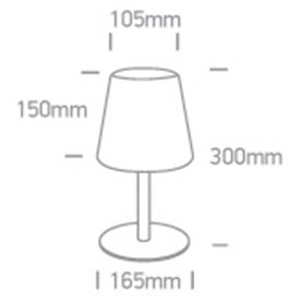Lampara sobremesa exterior Led ONE LIGHT 61084/B Negro 2w 3000K IP44