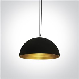 Lampara colgante techo ONE LIGHT 63022/B/BS Negro reflector latón