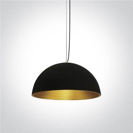 Lampara colgante techo ONE LIGHT 63022/B/BS Negro reflector latón