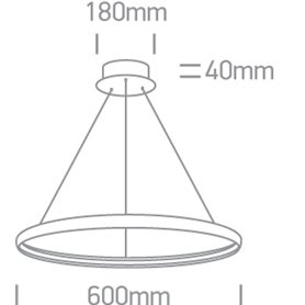 Lampara colgante LED techo ONE LIGHT 63048/B negro 19w 3000K
