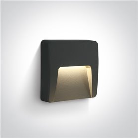 Aplique LED pared ONE LIGHT 67418/AN/W antracita 3w 3000K IP65
