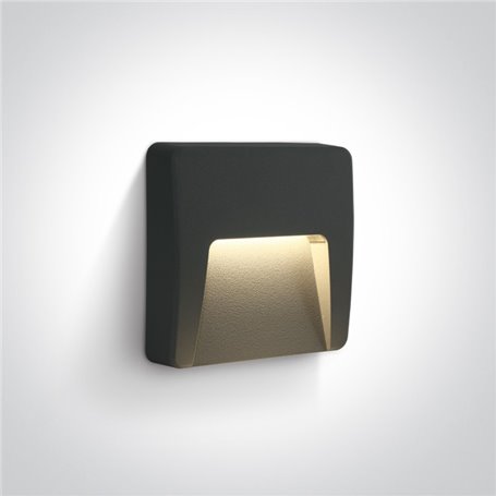 Aplique LED pared ONE LIGHT 67418/AN/W antracita 3w 3000K IP65
