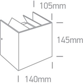 Aplique LED pared ONE LIGHT 67340A/G/W gris 2x3w 3000K IP54