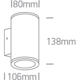 Aplique LED pared ONE LIGHT 67138/AN/W antracita 2x6w 3000K IP54