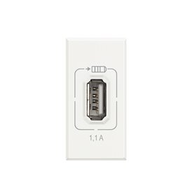 Cargador USB Bticino Axolute HD4285C1 Blanco 1 modulo