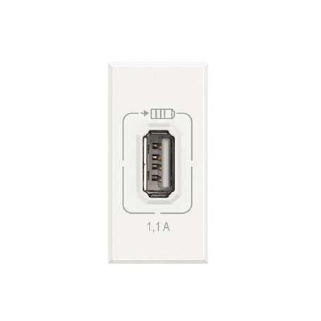 Cargador USB Bticino Axolute HD4285C1 Blanco 1 modulo