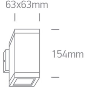 Aplique exterior pared ONE LIGHT 67130A/G gris IP54