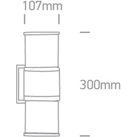 Aplique exterior pared ONE LIGHT 67098/G gris IP54