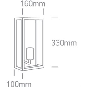 Aplique vintage exterior pared ONE LIGHT 67406A/B negro IP43