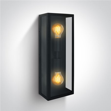 Aplique vintage exterior pared ONE LIGHT 67406B/B negro IP43
