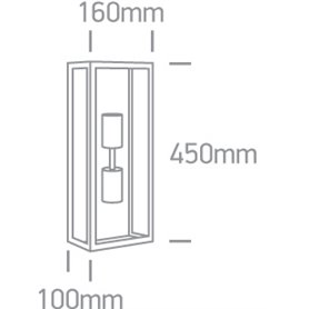 Aplique vintage exterior pared ONE LIGHT 67406B/B negro IP43