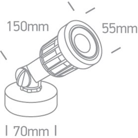 Proyector LED exterior ONE LIGHT 7070/W negro 5w 3000K IP65