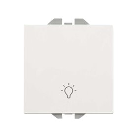 Pulsador grabado luz ancho Simon 20000151-090 Simon 270 Blanco