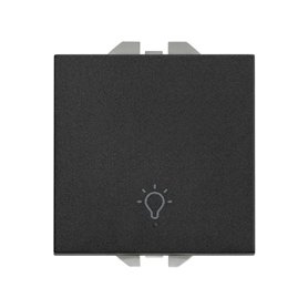 Pulsador grabado luz ancho Simon 20000151-098 Simon 270 Negro