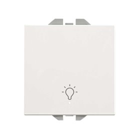 Pulsador grabado luz luminoso ancho Simon 20000161-090 Simon 270 Blanco