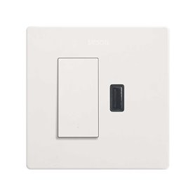 Kit Monoblock conmutador 10Ax + usb 2,1  27191610-090 Simon 270 Blanco