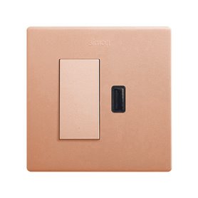 Kit Monoblock conmutador 10Ax + usb 2,1  27191610-091 Simon 270 Cobre