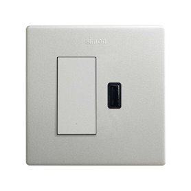 Kit Monoblock conmutador 10Ax + usb 2,1  27191610-093 Simon 270 Aluminio 