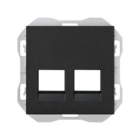 Tapa RJ45 doble sin conector Simon 20000088-098 Simon 270 Negro