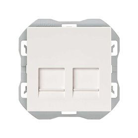 Tapa con 2 conectores RJ45 Cat6 Simon 20000188-090 Simon 270 Blanco
