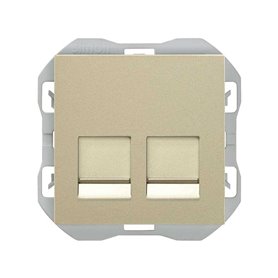 Tapa con 2 conectores RJ45 Cat6 Simon 20000188-094 Simon 270 Cava 