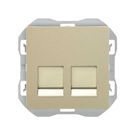 Tapa con 2 conectores RJ45 Cat6 Simon 20000188-094 Simon 270 Cava 