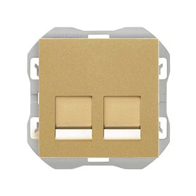 Tapa con 2 conectores RJ45 Cat6 Simon 20000188-095 Simon 270 Oro