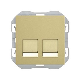 Tapa con 2 conectores RJ45 Cat6 Simon 20000188-097 Simon 270 Bronce