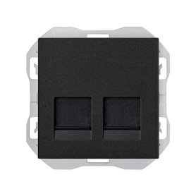 Tapa con 2 conectores RJ45 Cat6 Simon 20000188-098 Simon 270 Negro