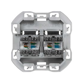 Tapa con 2 conectores RJ45 Cat6 Simon 20000188-094 Simon 270 Cava 