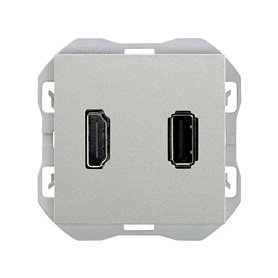 Conector HDMI 2.0 4K H-H + USB A Simon 20000095-093 Simon 270 Aluminio