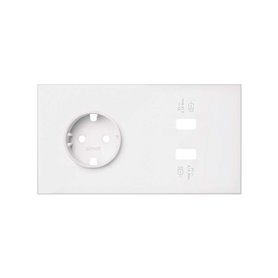 Kit frontal SIMON 100 2 elementos, base + 2 USB carga rapida 10020210-230 Blanco Mate