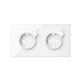 Kit frontal SIMON 100 2 elementos, 2 bases y USB carga rapida 10020211-130 Blanco Brillo