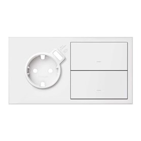 Kit frontal SIMON 100 2 elementos, 1 base con USB carga rapida + 2 teclas 10020212-230 Blanco Mate