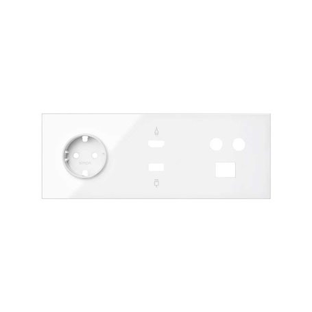 Kit frontal SIMON 100 3 elementos, 1 base+HDMI+USB+TV+RJ45 10020304-130 Blanco Brillo