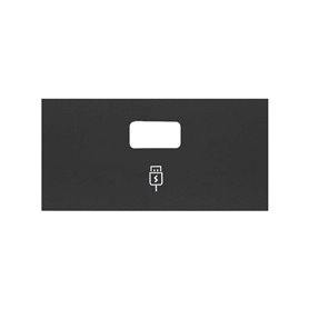 Tapa cargador USB simple SIMON 100 10001097-238 Negro Mate 