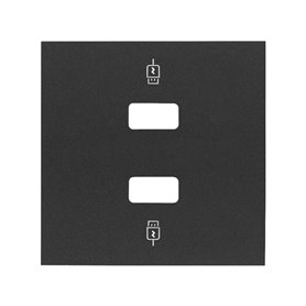Tapa cargador USB doble SIMON 100 10001096-238 Negro Mate