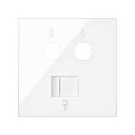 Tapa para toma R-TV+SAT+RJ45 SIMON 100 10000072-130 Blanco Brillo