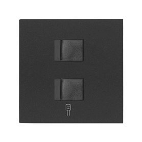Tapa RJ45 doble para voz y datos SIMON 100 10000006-238 Negro Mate