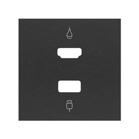 Tapa conector HDMI+USB SIMON 100 10001095-238 Negro Mate
