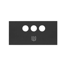 Tapa conector 3 RCA SIMON 100 10001093-238 Negro Mate