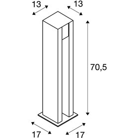 Baliza Jardin SLV ARROCK SLOT 231440 cuadrada Granito