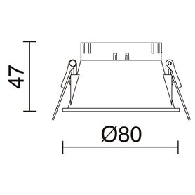 Empotrable redondo Simetrico de techo Indeluz Nok2 D02H-824-01 Blanco-Negro