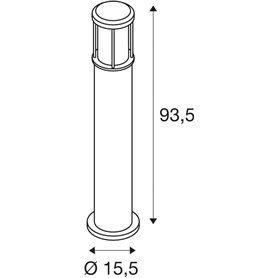 Baliza de pie exterior SLV OTOS GLAS 230465 Antracita 15W maximo