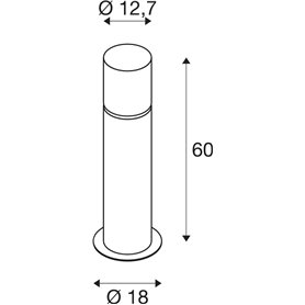 Baliza de pie para exterior SLV ROX ACRYL 60 POLE 1001489 Acero
