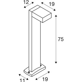 Baliza de pie para exterior SLV QUADRASYL 75 POLE 232294 Gris
